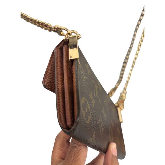 Louis Vuitton Monogram Sarah Wallet on Chain Gold Crossbody Bag Brown 8.5/10 - Picture 16 of 16